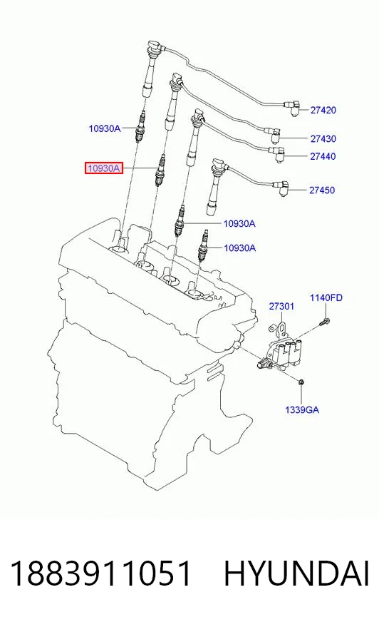 1883911051 Hyundai/Kia Свіча запалювання