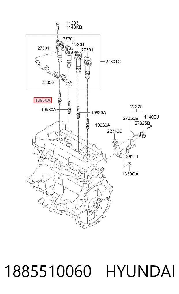 1885510060 Hyundai/Kia Свіча запалювання