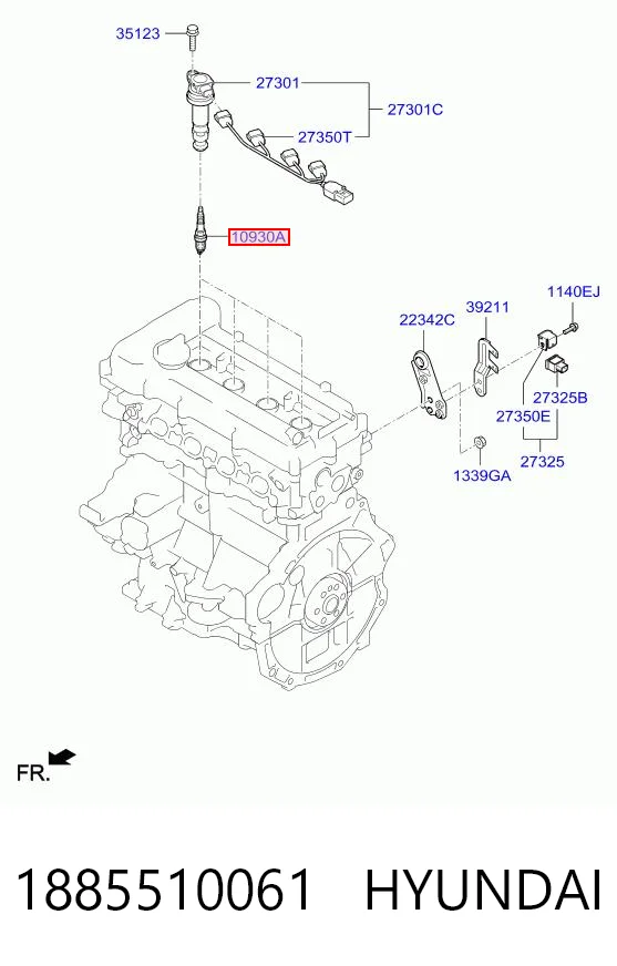 Свіча запалювання на Hyundai SOLARIS I SBR11