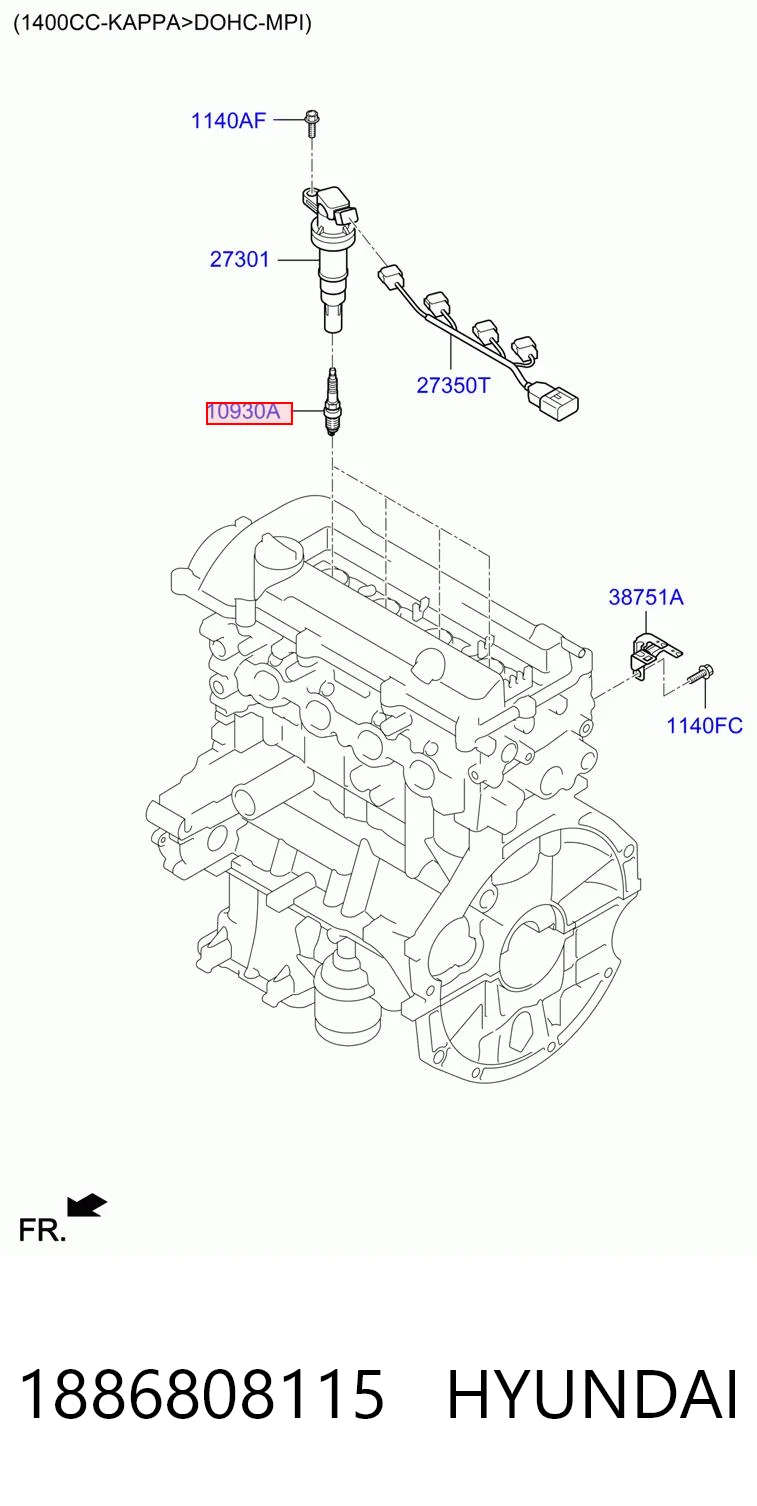 1886808115 Hyundai/Kia Свіча запалювання