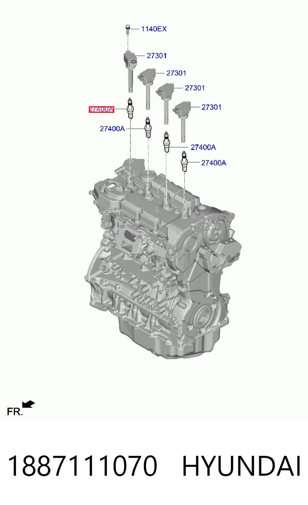 1887111070 Hyundai/Kia Свіча запалювання