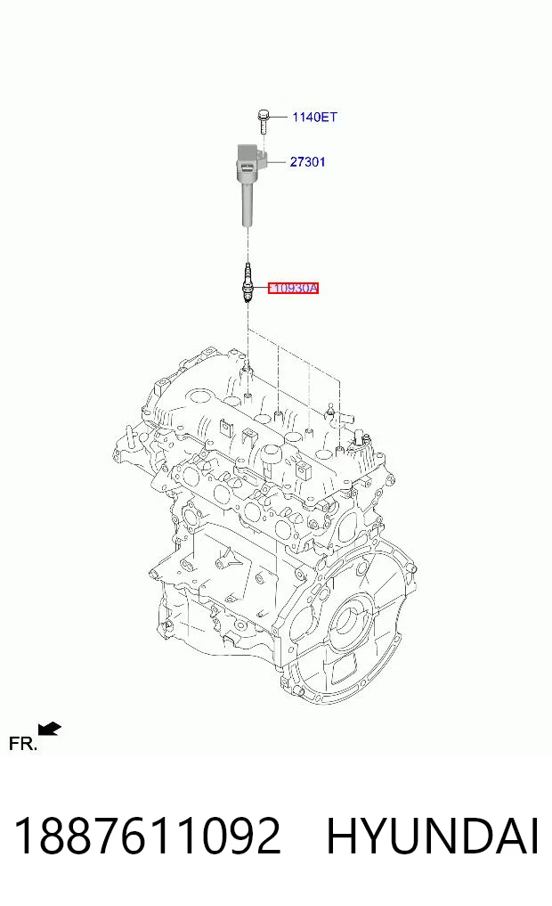 1887611092 Hyundai/Kia Свіча запалювання