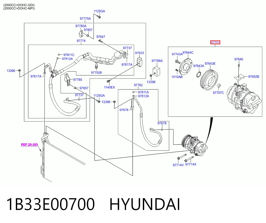 1B33E00700 Hyundai/Kia Компресор холодоагенту