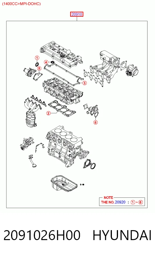 Комплект прокладок двигуна, повний Hyundai Accent III седан (MC) (2005 - 2012) ціна, від 93.11 USD