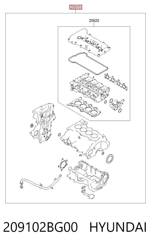 Комплект прокладок двигуна, повний Chrysler 68315818AA ціна, від 47.22 USD
