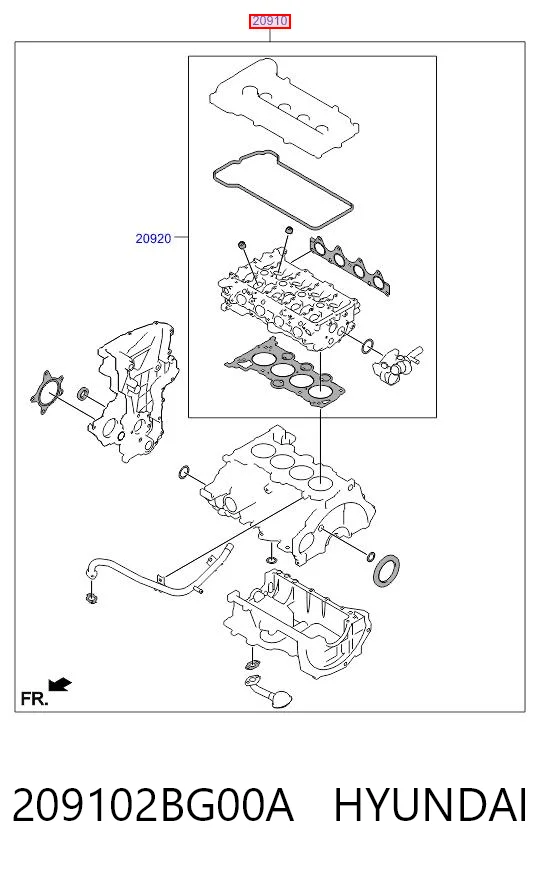 Комплект прокладок двигуна, повний Hyundai Accent IV седан (RB) (2010 - 2014) ціна, від 44.10 USD