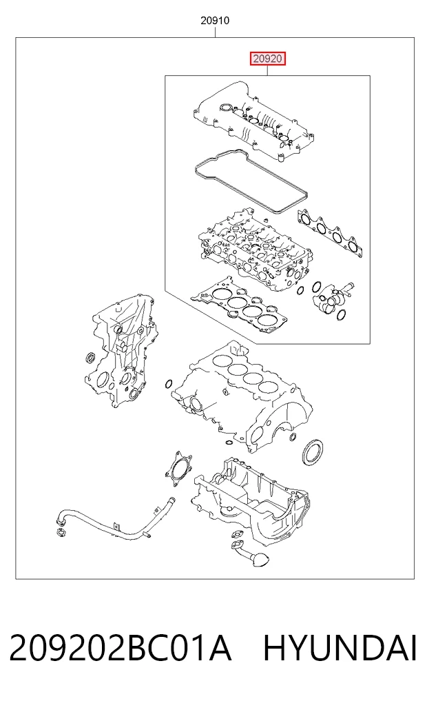 Комплект прокладок двигуна, верхній Nipparts J1240355 ціна, від 66.09 USD