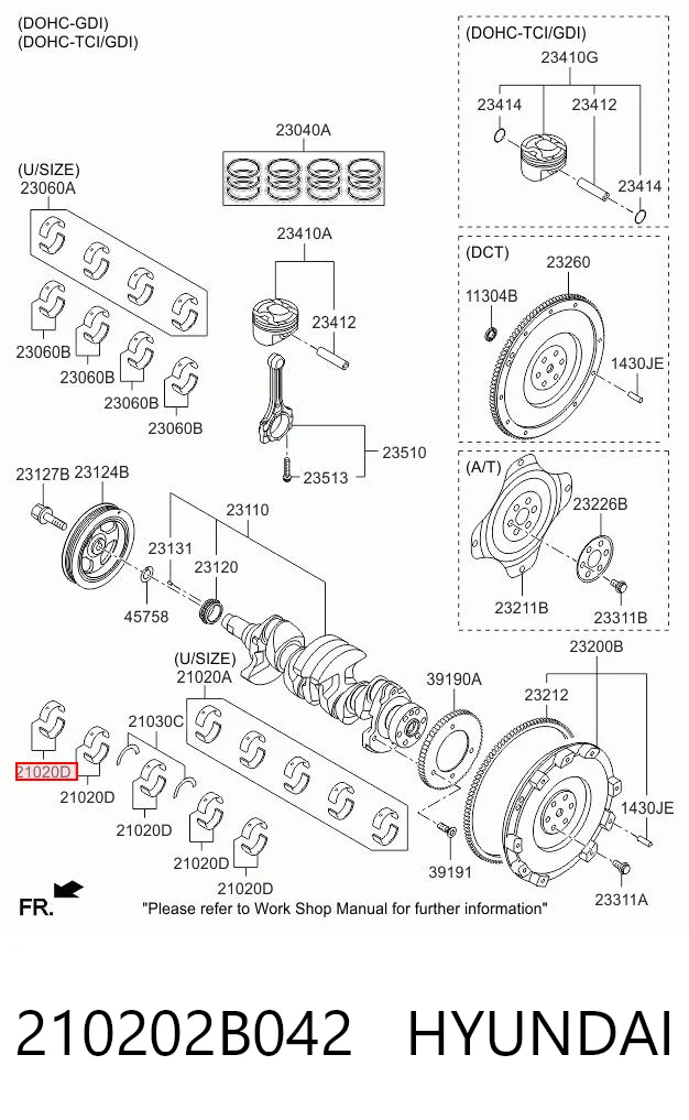 Вкладиші коленвала, корінні, комплект, стандарт (STD) KAP KM0100502CHN ціна, від 3.66 USD