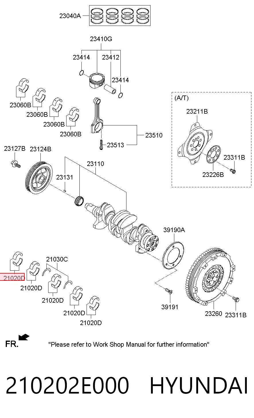 210202E000 Hyundai/Kia Підшипник ковзання клонували
