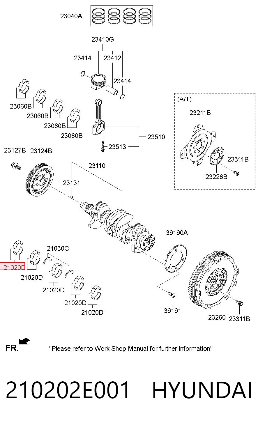 210202E001 Hyundai/Kia Підшипник шатуна