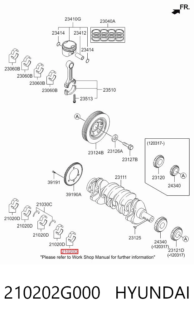 210202G000 Hyundai/Kia Підшипник ковзання клонували