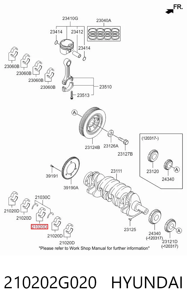 210202G020 Hyundai/Kia Підшипник ковзання клонували