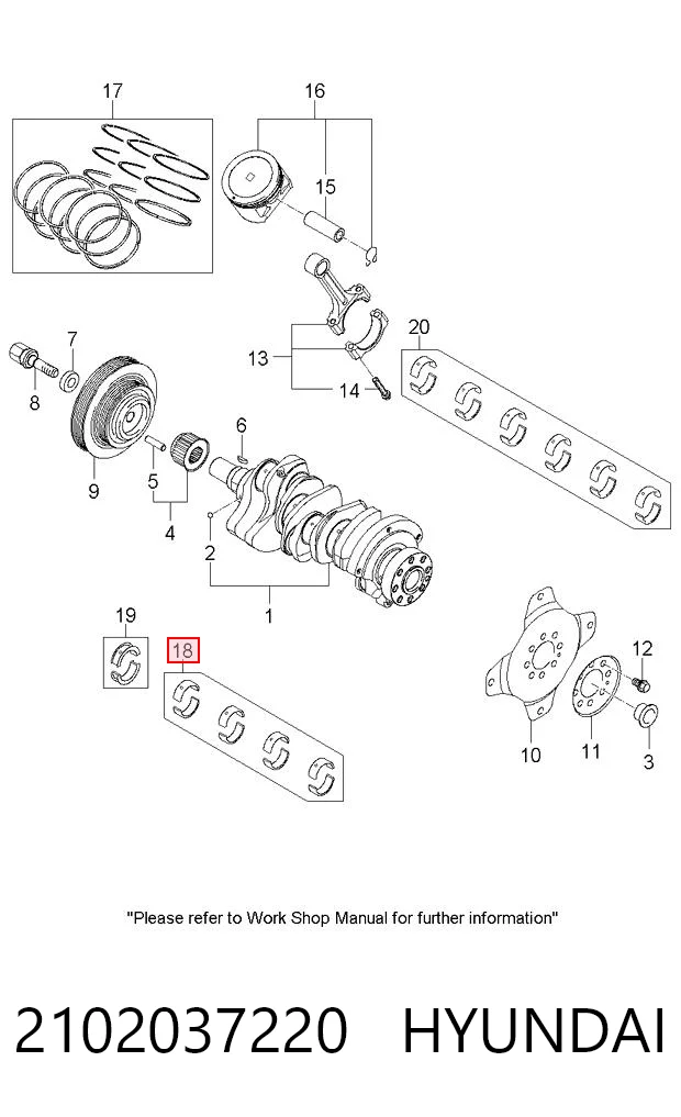 2102037220 Hyundai/Kia Підшипник ковзання клонували