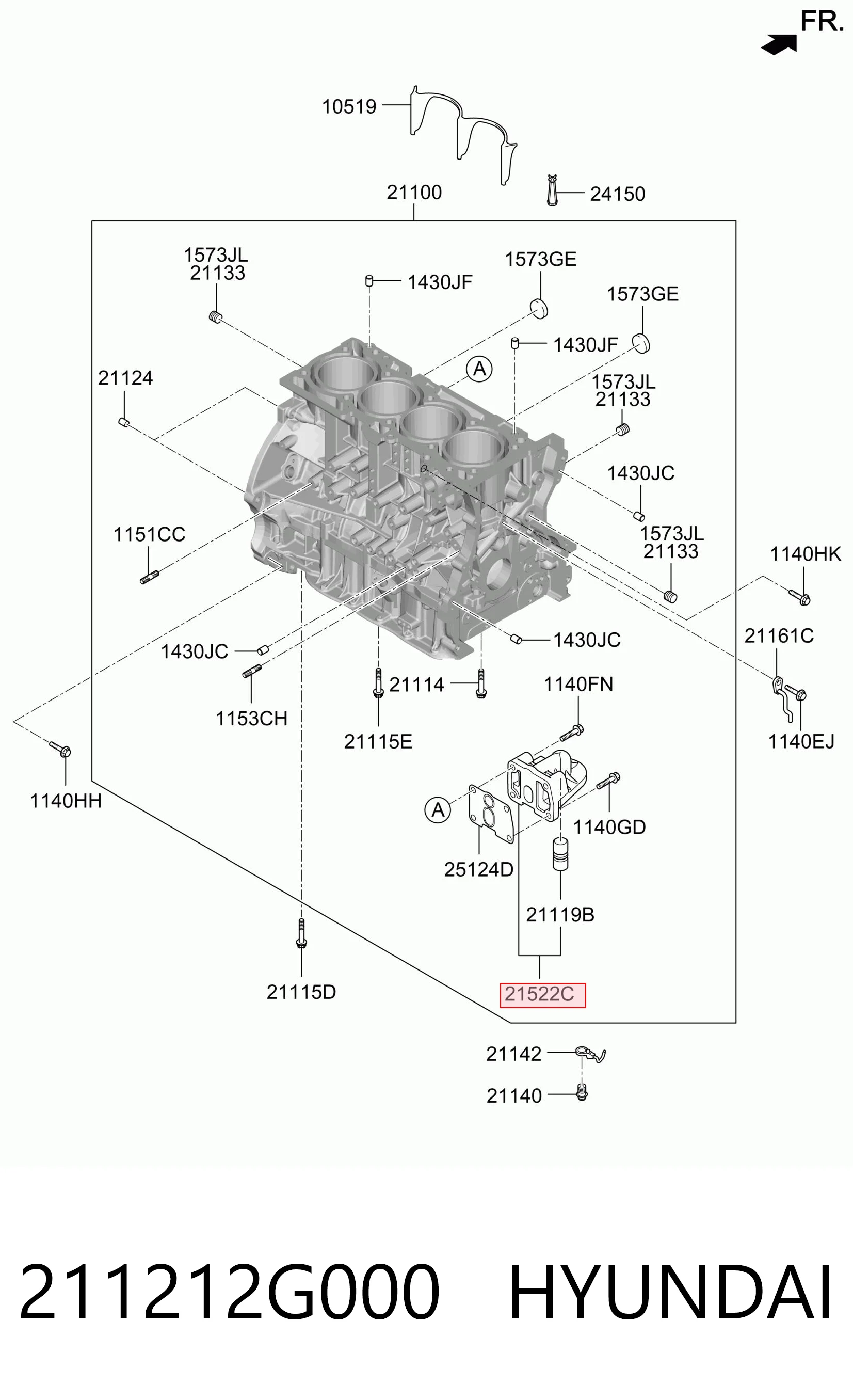 211212G000 Hyundai/Kia Кронштейн масляного фільтра