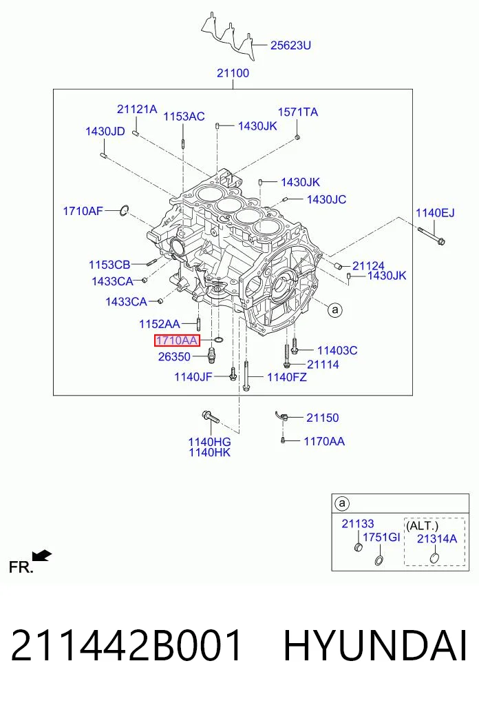 211442B001 Hyundai/Kia Прокладка піддону картера двигуна