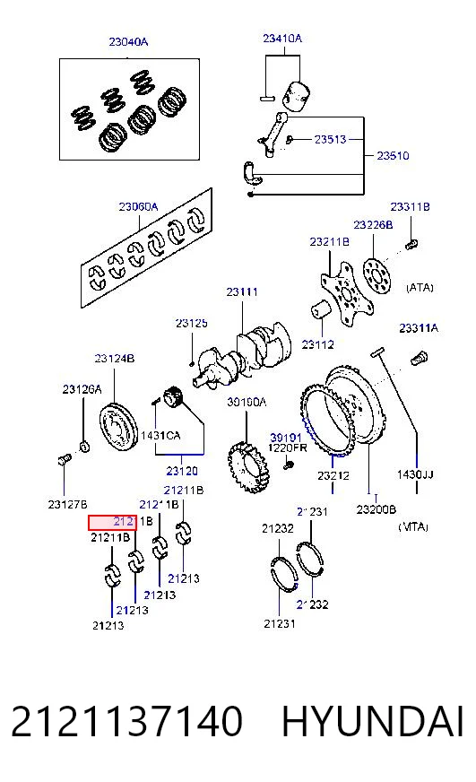 2121137140 Hyundai/Kia Підшипник ковзання клонували