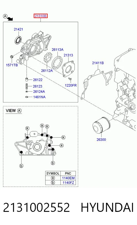 2131002552 Hyundai/Kia Масляний насос двигуна