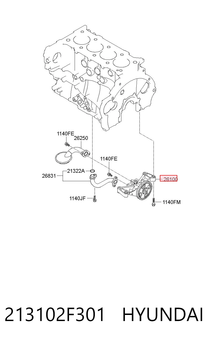 213102F301 Hyundai/Kia Масляний насос двигуна