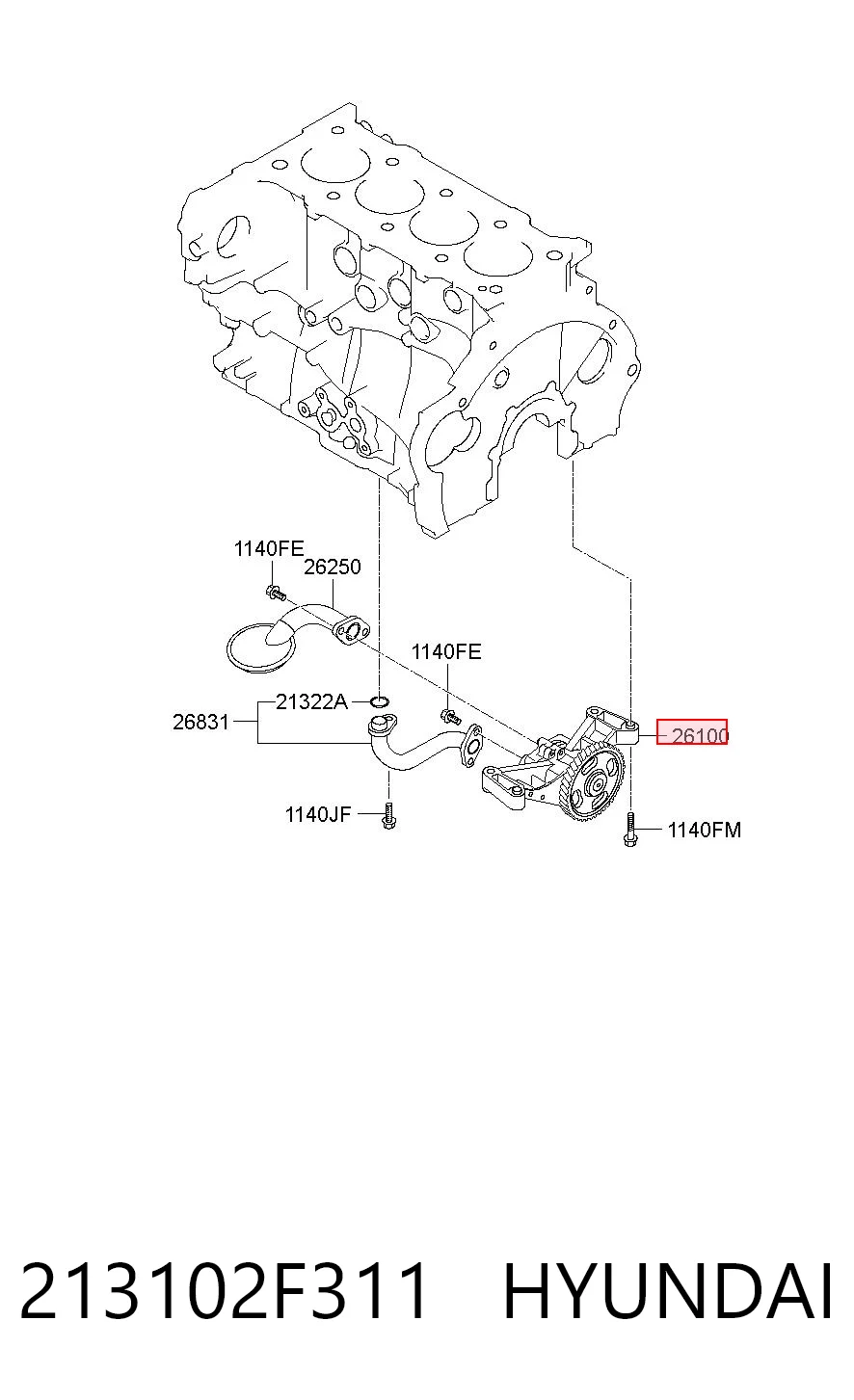 213102F311 Hyundai/Kia Масляний насос двигуна