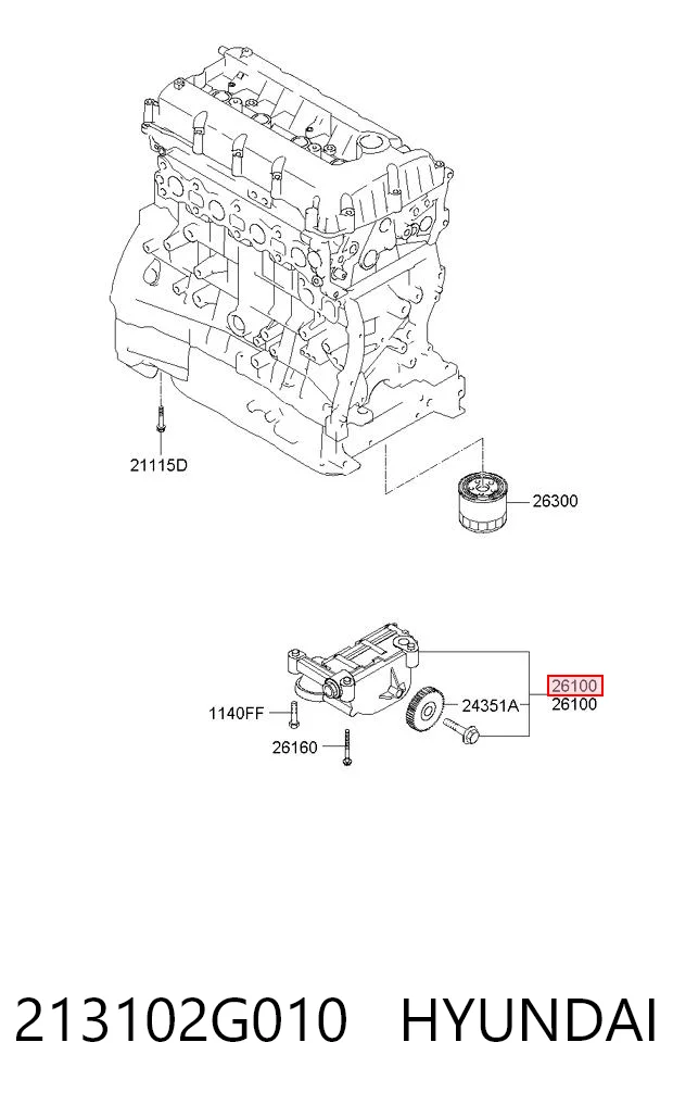 Помпа масляна Hyundai Sonata VI седан (YF) (2009 - 2015) ціна, від 76.81 USD