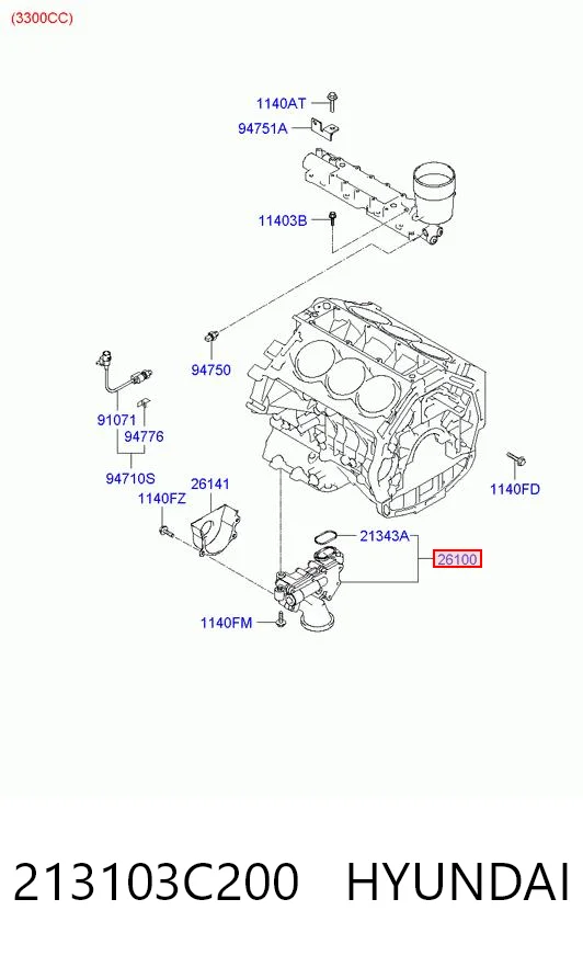 213103C200 Hyundai/Kia Масляний насос двигуна