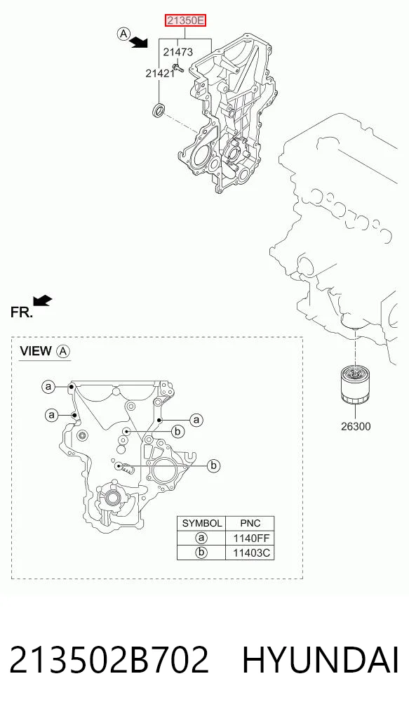 213502B702 Hyundai/Kia Кришка мотора передня