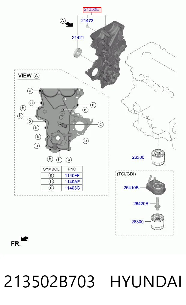 213502B703 Hyundai/Kia Масляний насос двигуна