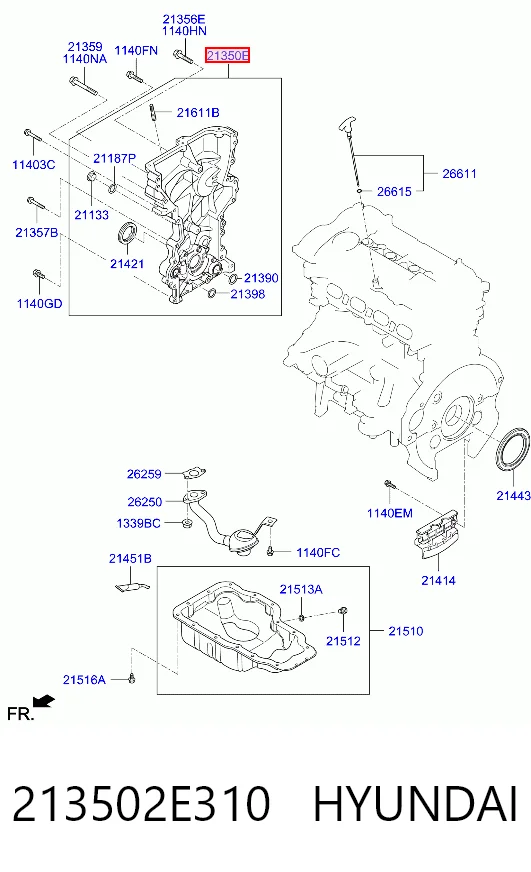 213502E310 Hyundai/Kia Масляний насос двигуна