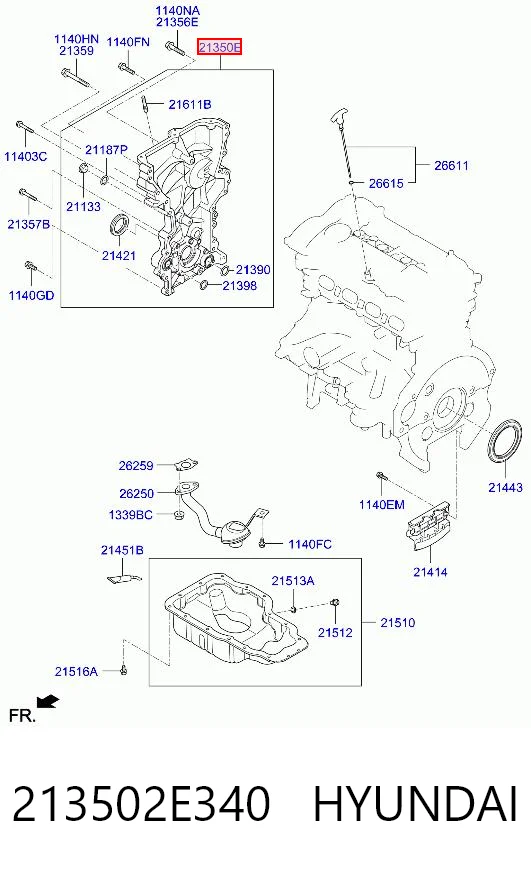 213502E340 Hyundai/Kia Масляний насос двигуна