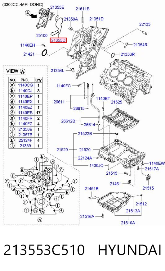 213553C510 Hyundai/Kia Прокладка водяної помпи
