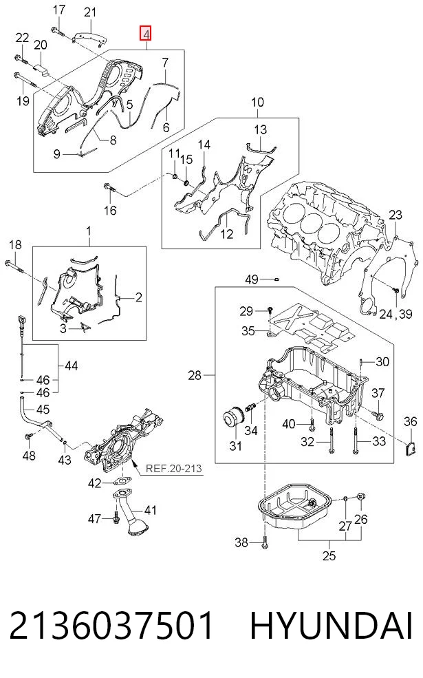 2136037501 Hyundai/Kia Захист ременя ГРМ, верхній