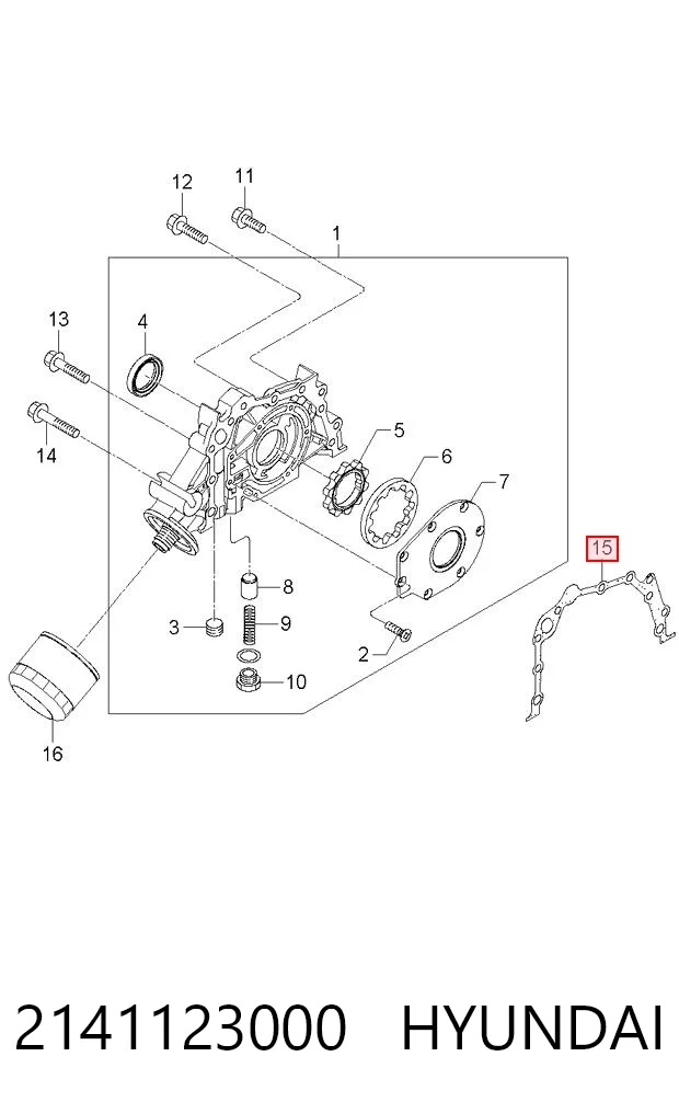 2141123000 Hyundai/Kia Прокладка масляного насоса