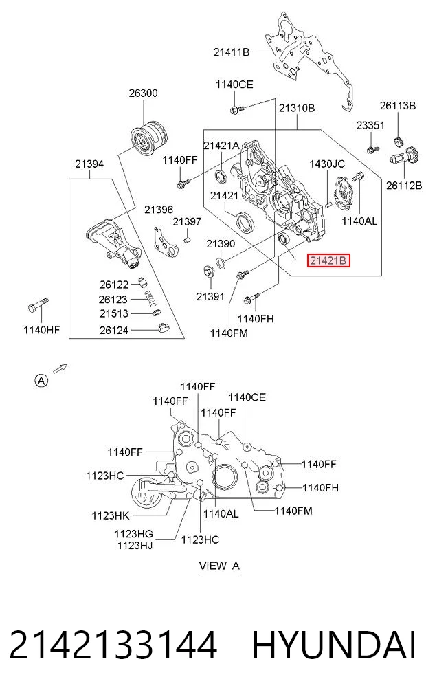 2142133144 Hyundai/Kia Сальник масляного насоса АКПП