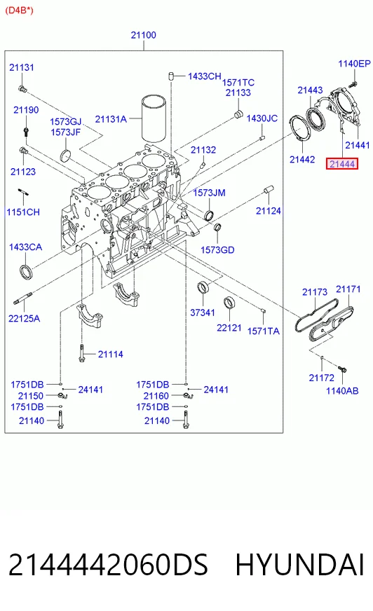 P1BC002 Parts-Mall Прокладка колінвалу двигуна, задня
