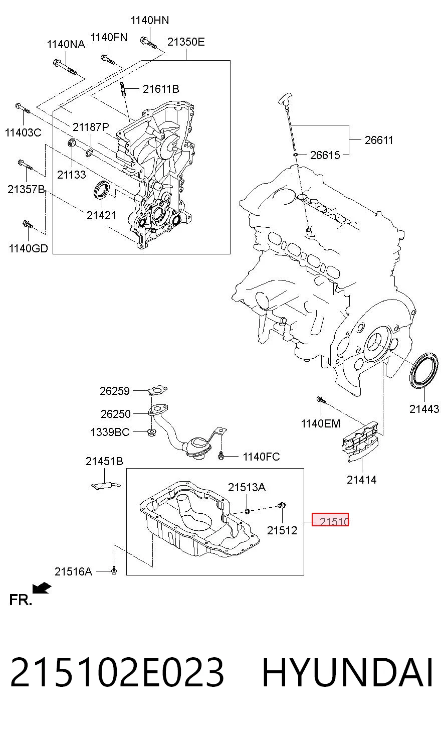 215102E023 Hyundai/Kia Картер масляний