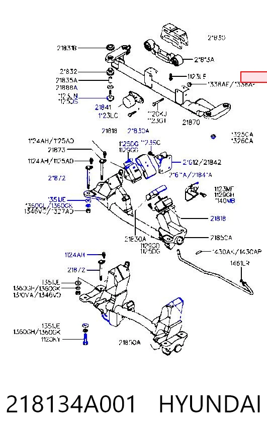 Подушка (опора) двигуна, задня Hyundai H-1 STAREX Starex фургон (A1) (1997 - 2007) ціна, від 22.02 USD