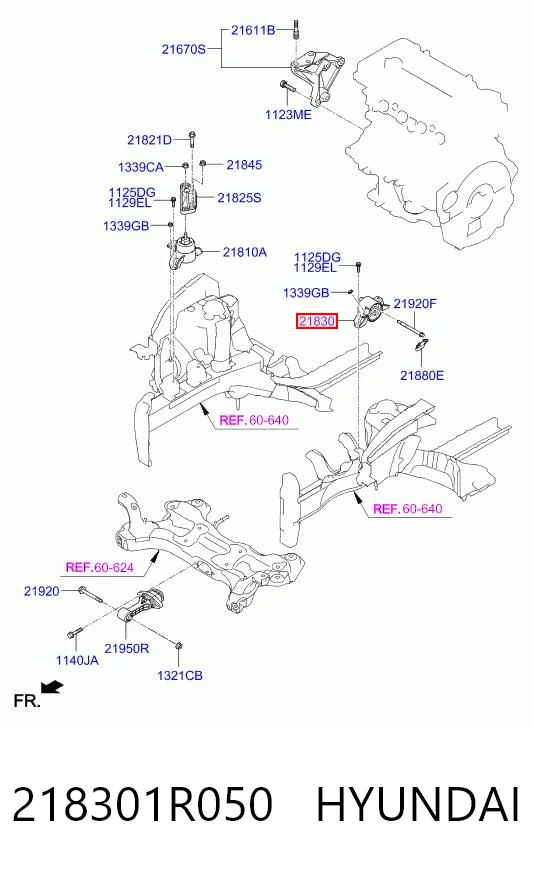 Опора двигуна задня Hyundai Accent IV