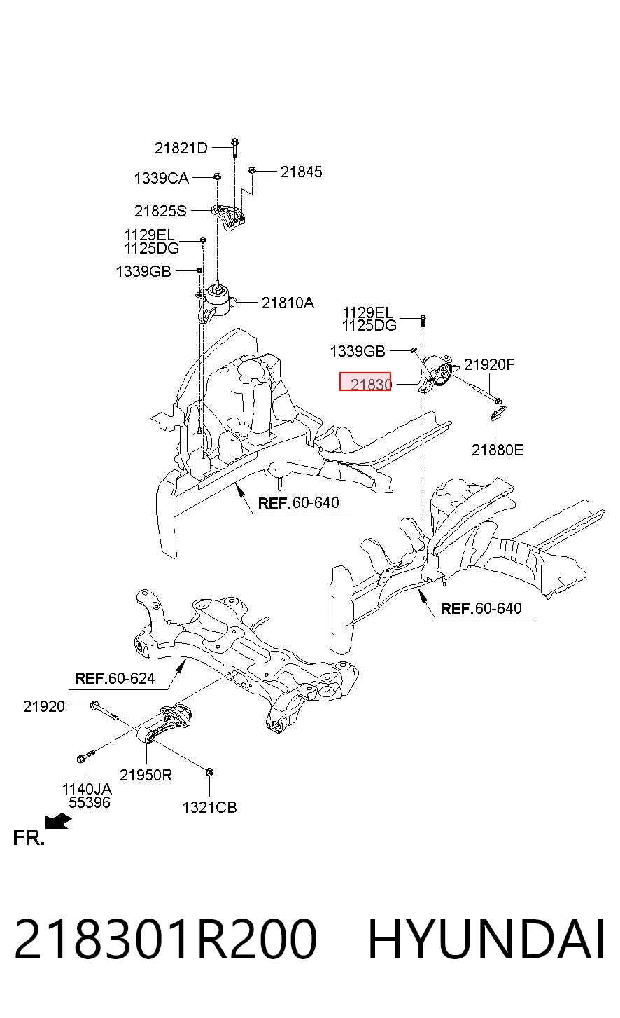218301R200 Hyundai/Kia Опора кпп