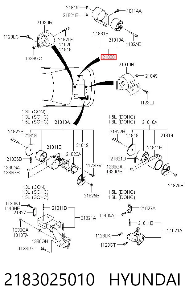 Ліва опора двигуна на Hyundai Accent I 