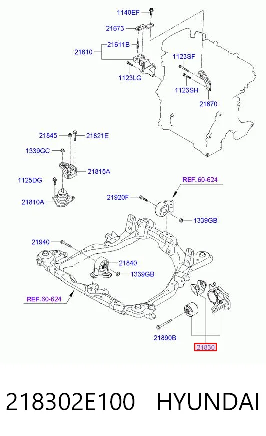 218302E100 Hyundai/Kia Ліва опора двигуна