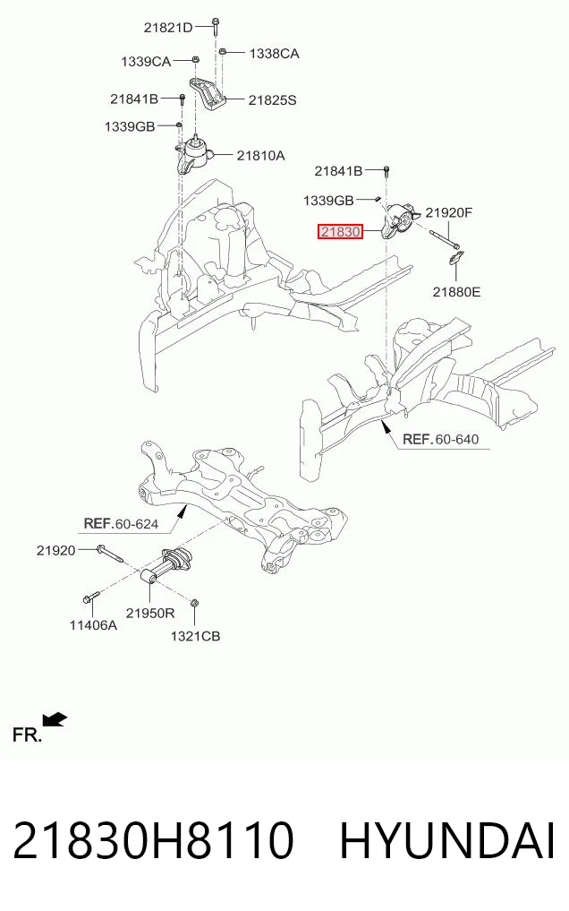 21830H8110 Hyundai/Kia Ліва опора двигуна
