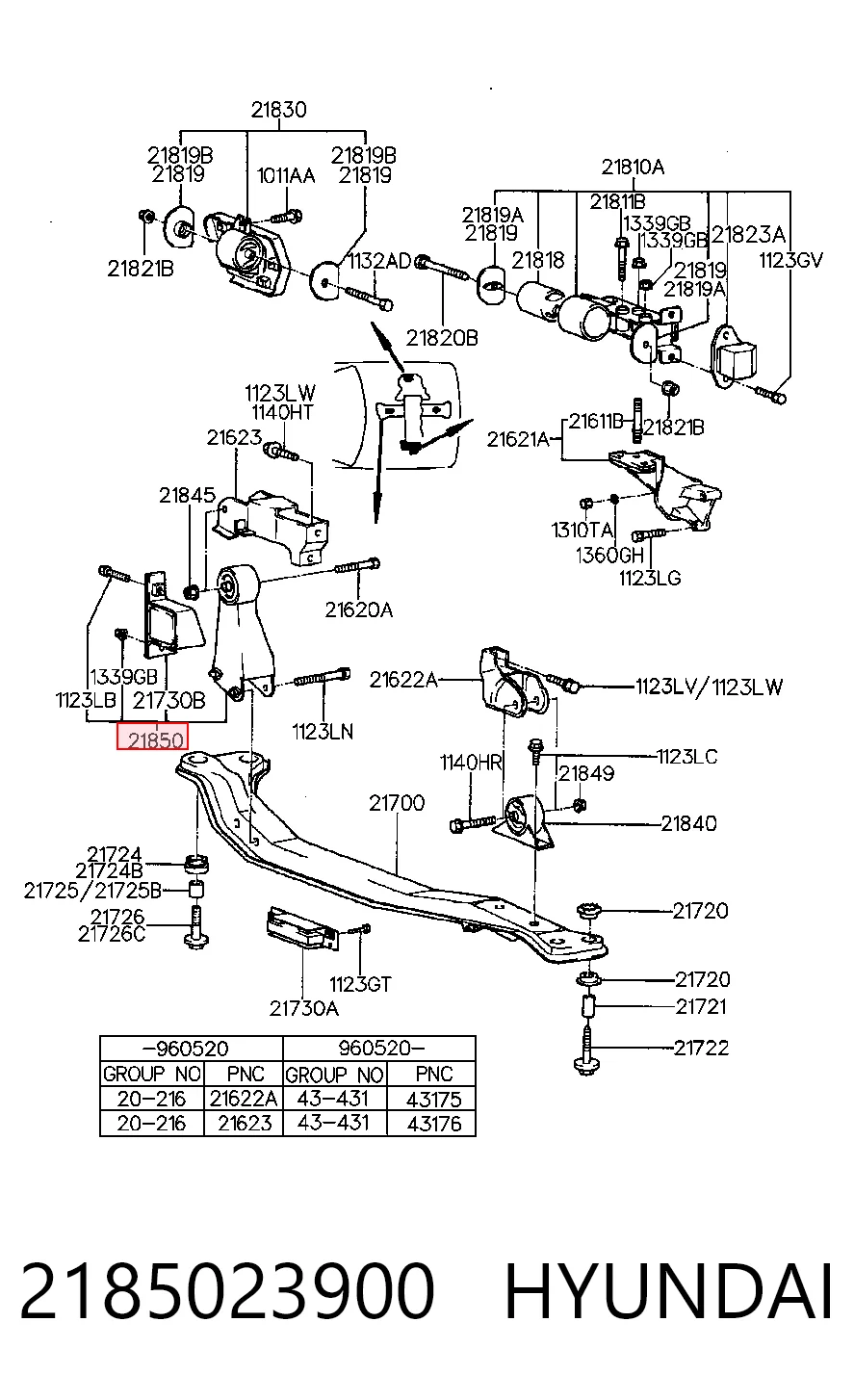 H09A97E RBI Задня подушка двигуна