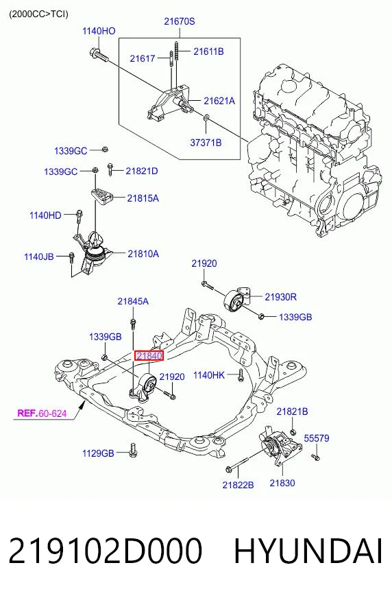 Купити 219102D000 Car-dex Подушка двигуна передня