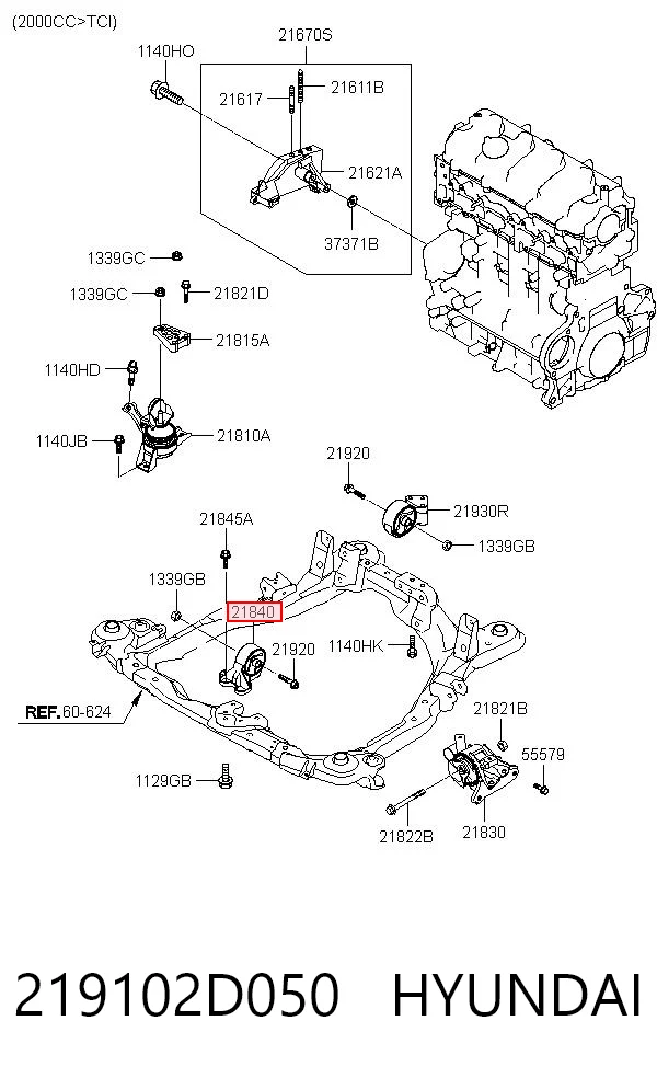 Купити Подушка двигуна передня Hyundai Coupe II GK