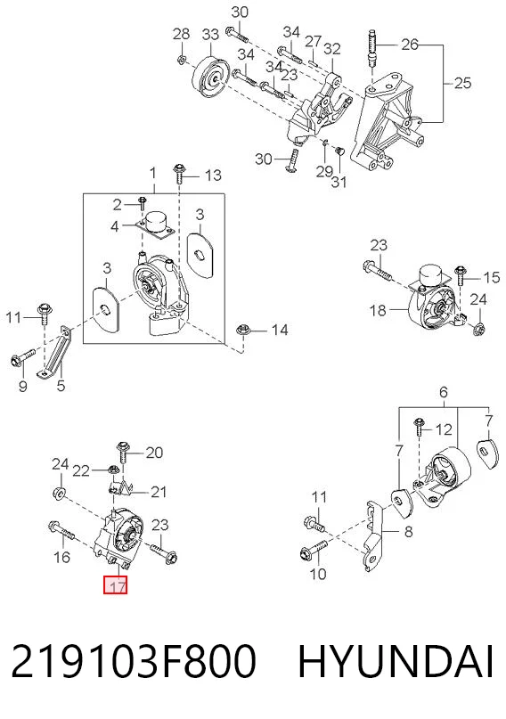 219103F800 Hyundai/Kia Подушка передньої опори двигуна