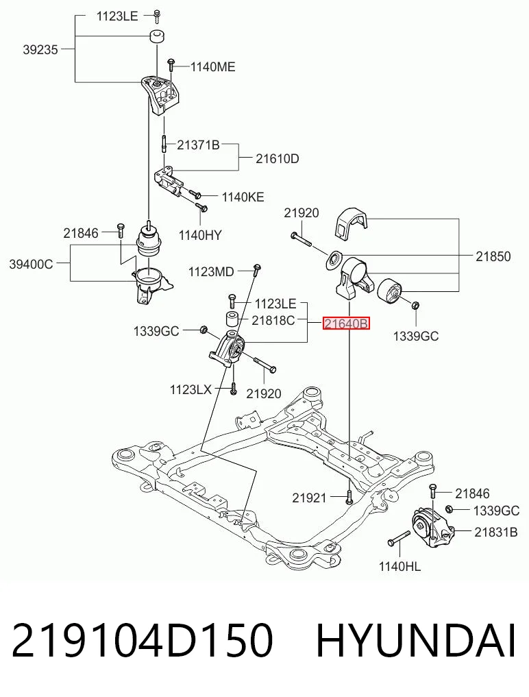Подушка передньої опори двигуна на KIA Carnival III VQ
