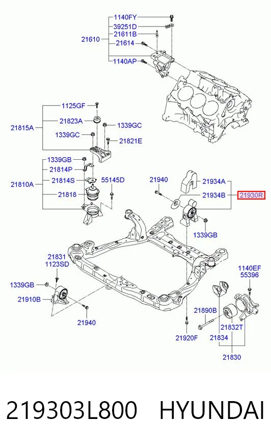 219303L800 Hyundai/Kia Задня подушка двигуна