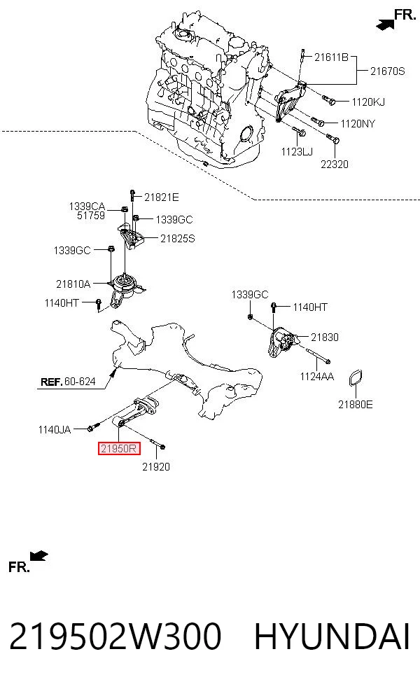 219502W300 Hyundai/Kia Подушка передньої опори двигуна