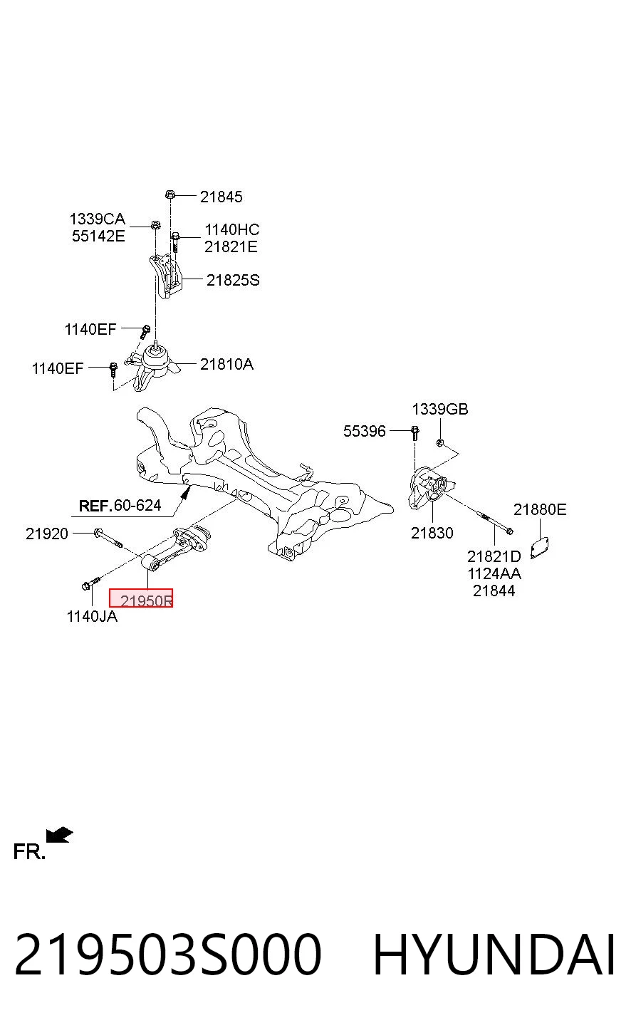 Подушка передньої опори двигуна на Hyundai Sonata VI YF