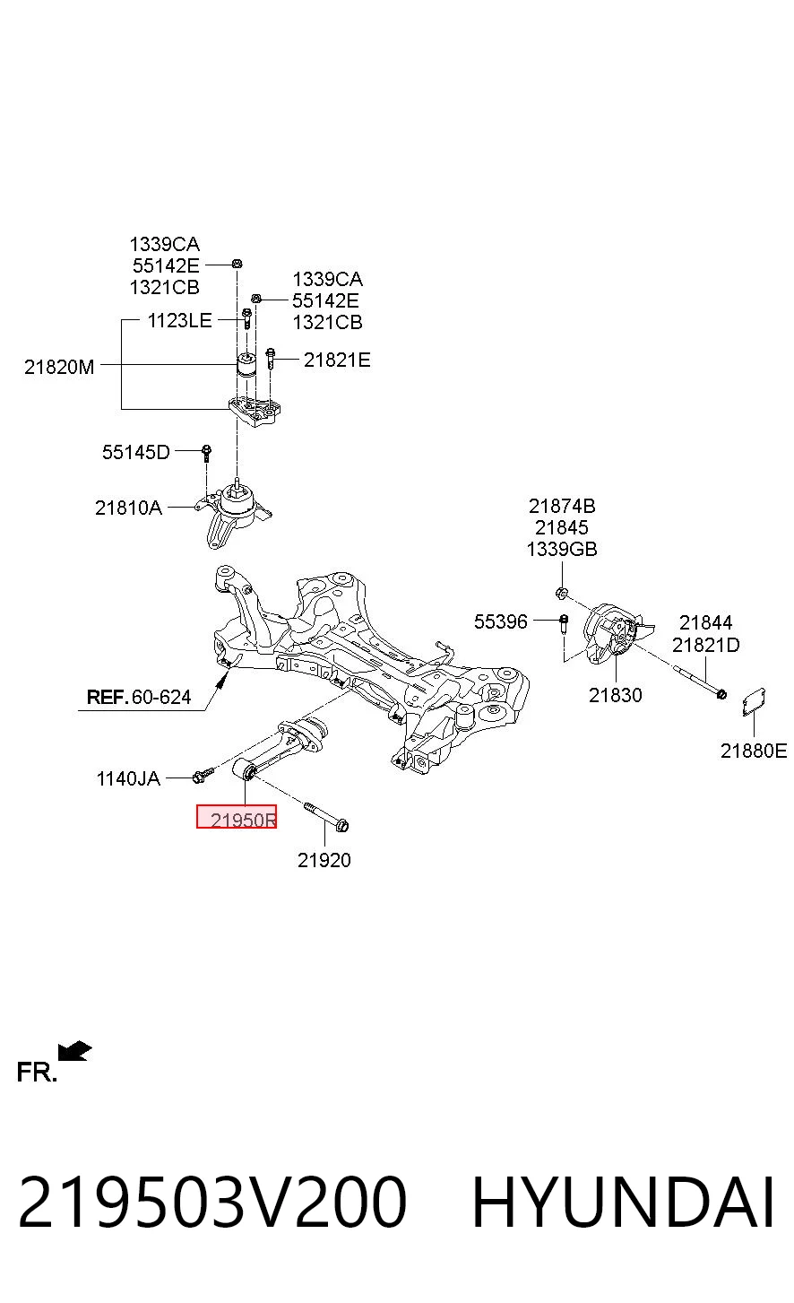 219503V200 Hyundai/Kia Подушка передньої опори двигуна